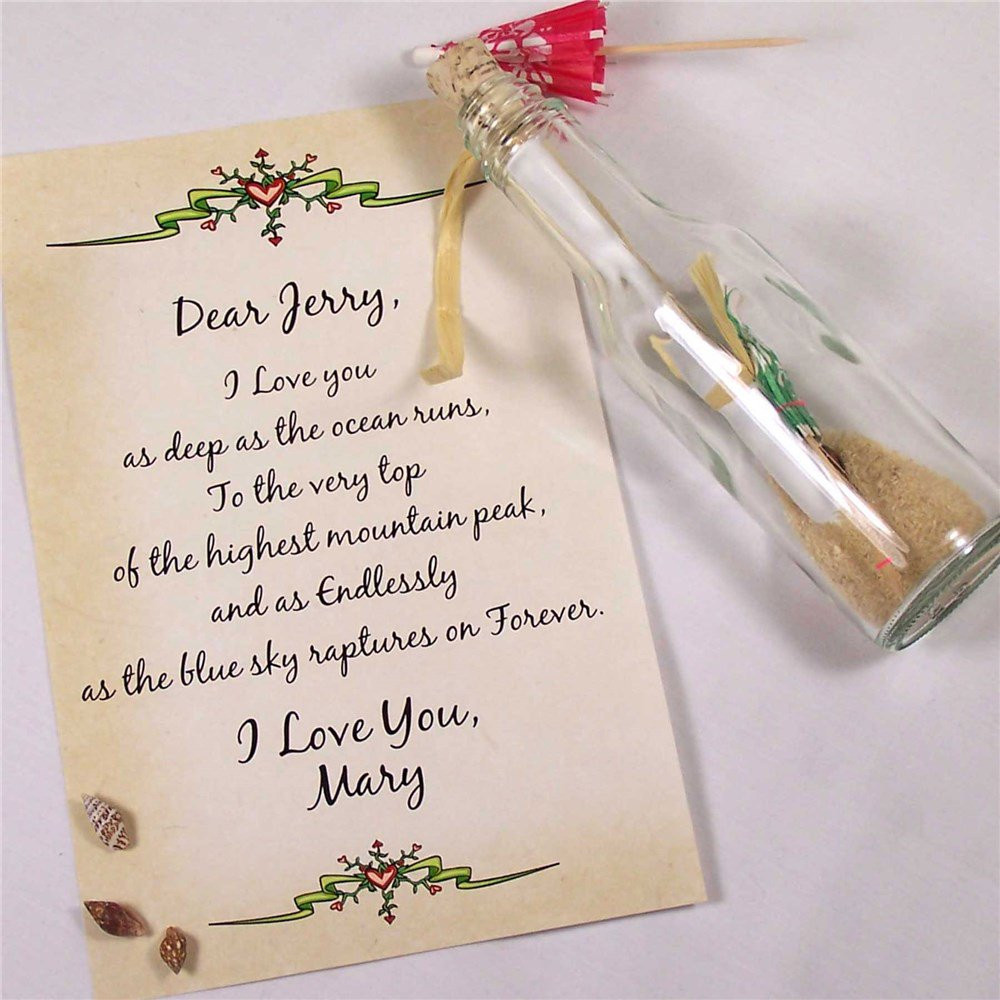 Message For Wedding Gift
 Personalized Message In A Bottle