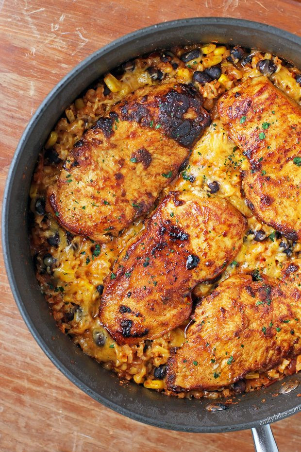 Mexican Chicken And Rice Recipes
 Mexican Chicken Cauliflower Rice Skillet Emily Bites