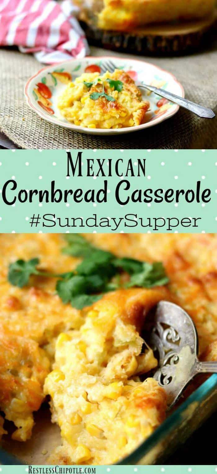 Mexican Corn Bread Casserole Recipe
 Mexican Cornbread Casserole SundaySupper