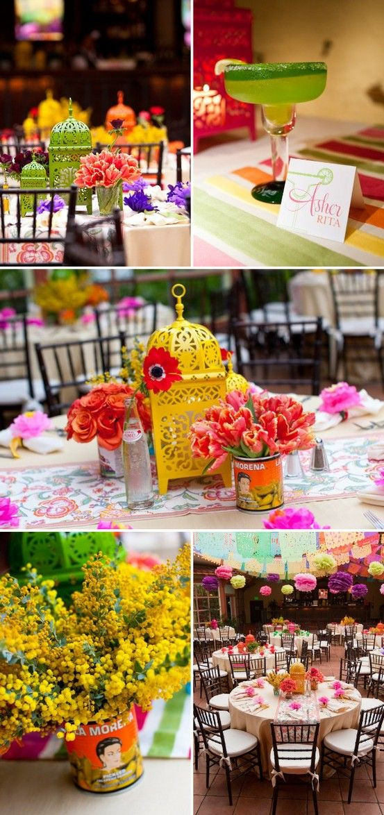 Mexican Engagement Party Ideas
 colourful wedding vintage rainbow theme inspirations