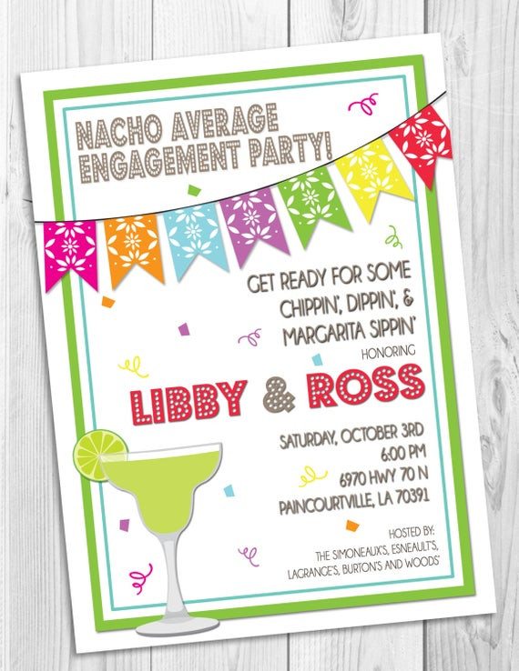Mexican Engagement Party Ideas
 Mexican Fiesta Engagement Party Invitation
