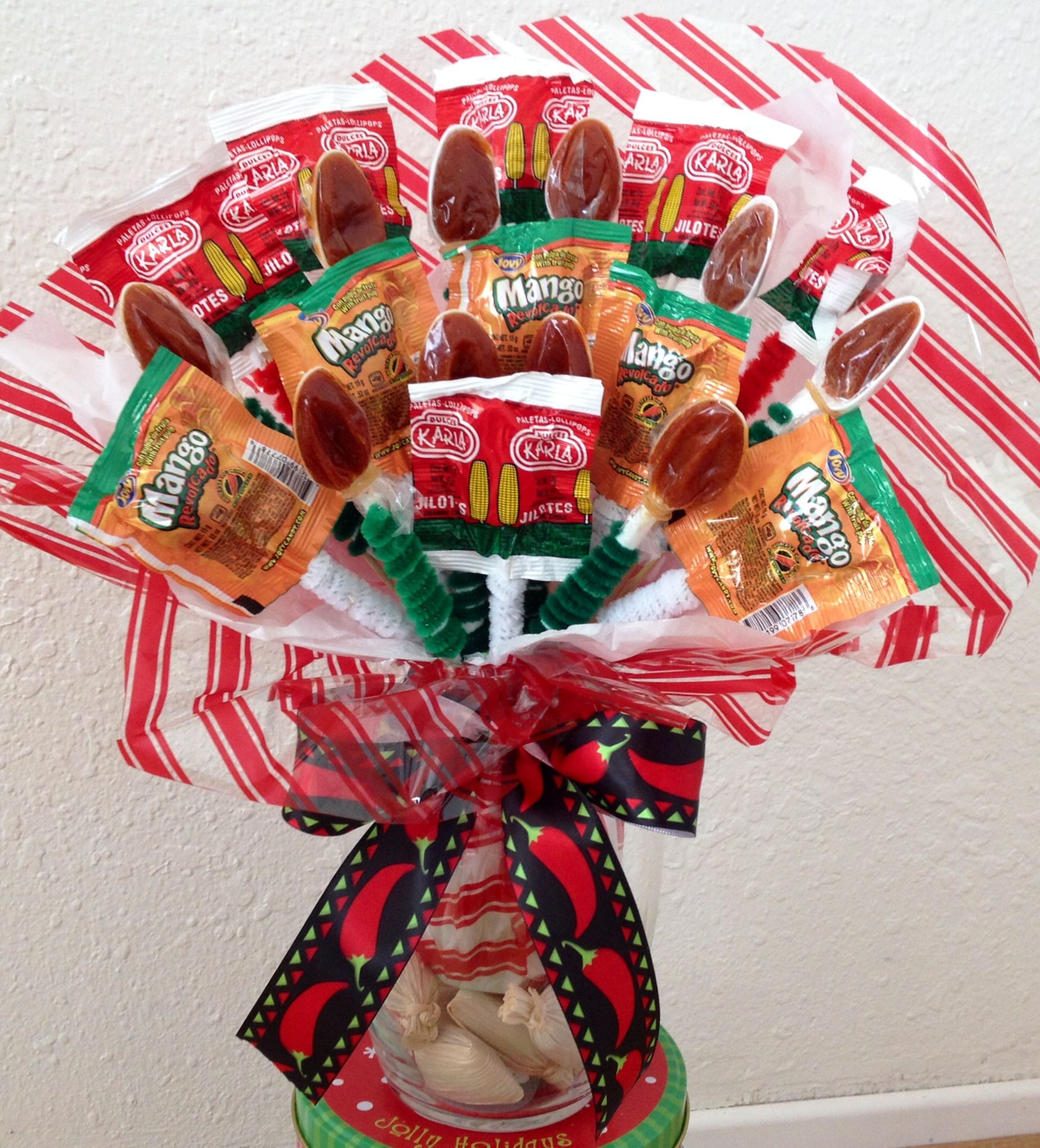 Mexican Themed Gift Basket Ideas
 Mexican spicy candy bouquet Party Candy Bouquets