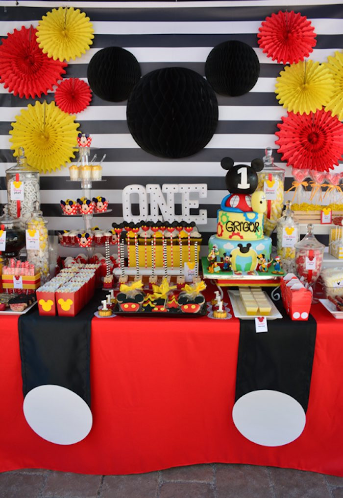 Mickey Birthday Party Ideas
 Kara s Party Ideas Mickey Mouse 1st Birthday Party via