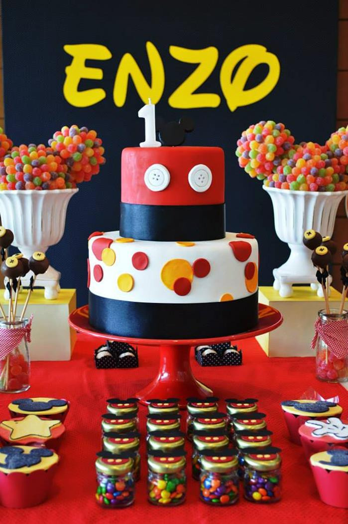 Mickey Birthday Party Ideas
 Kara s Party Ideas Mickey Mouse First Birthday Party