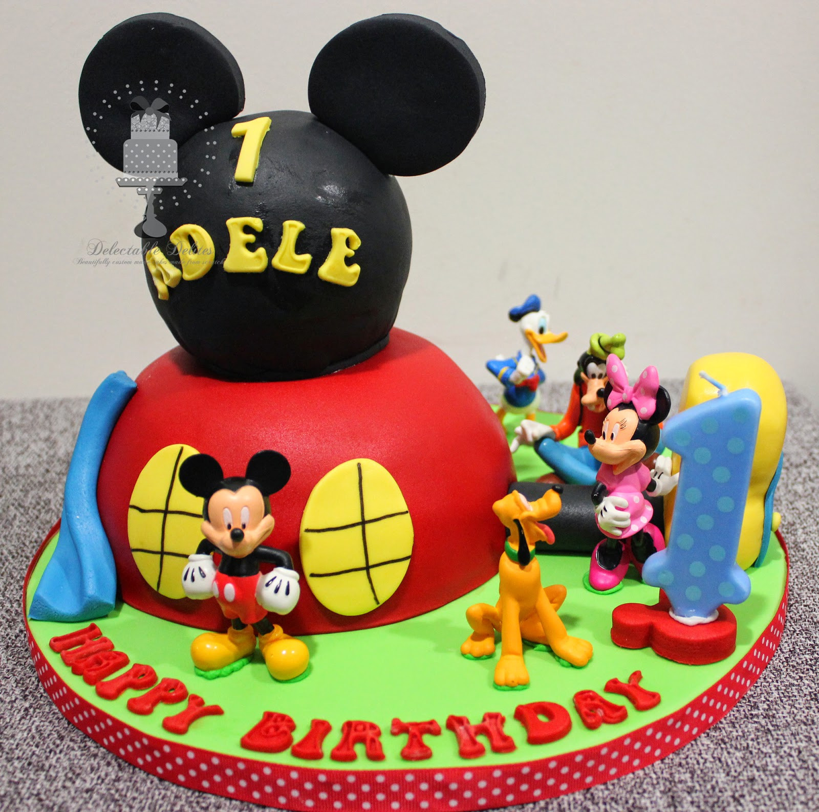 Mickey Mouse 1st Birthday Cake
 Delectable Delites Mickey mouse clubhouse cake for Adele