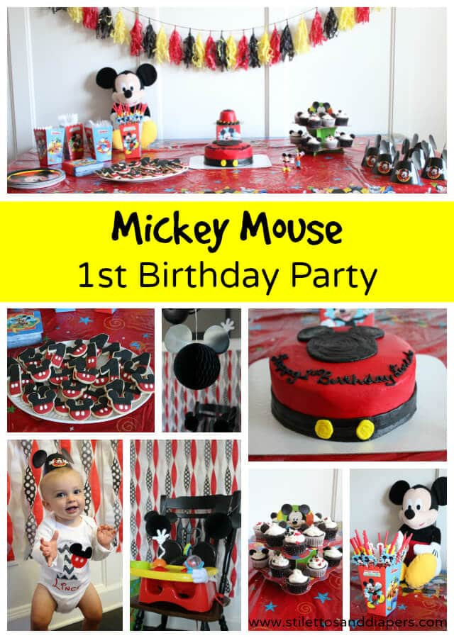 Mickey Mouse First Birthday Decorations
 Mickey Mouse 1st Birthday Party Stilettos & Diapers