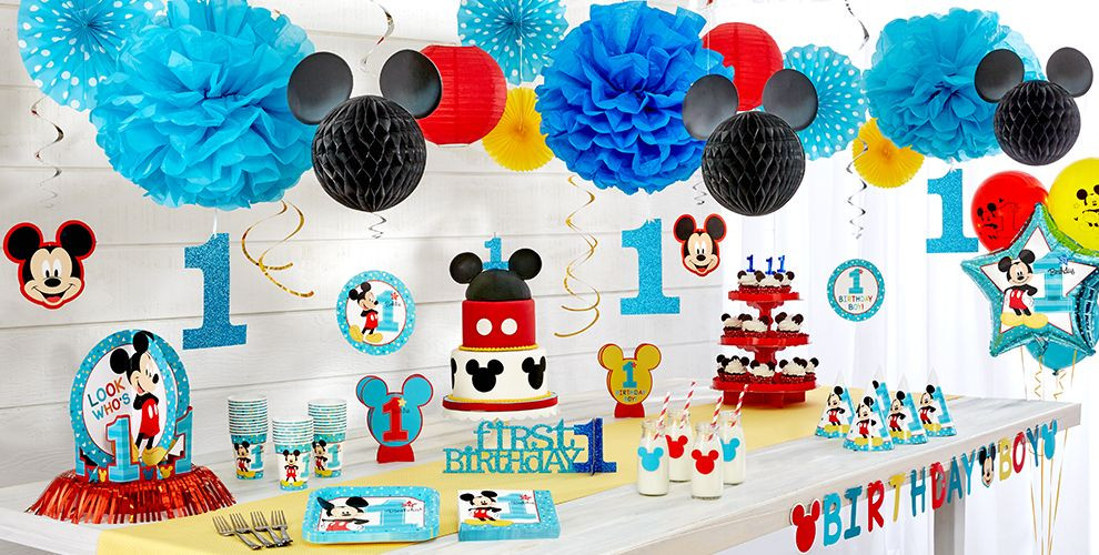 Mickey Mouse First Birthday Decorations
 Mickey Mouse 1st Birthday Party Supplies