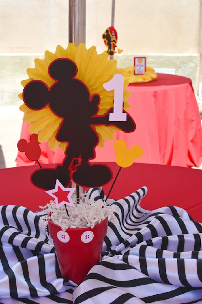 Mickey Mouse First Birthday Decorations
 Kara s Party Ideas Mickey Mouse 1st Birthday Party via