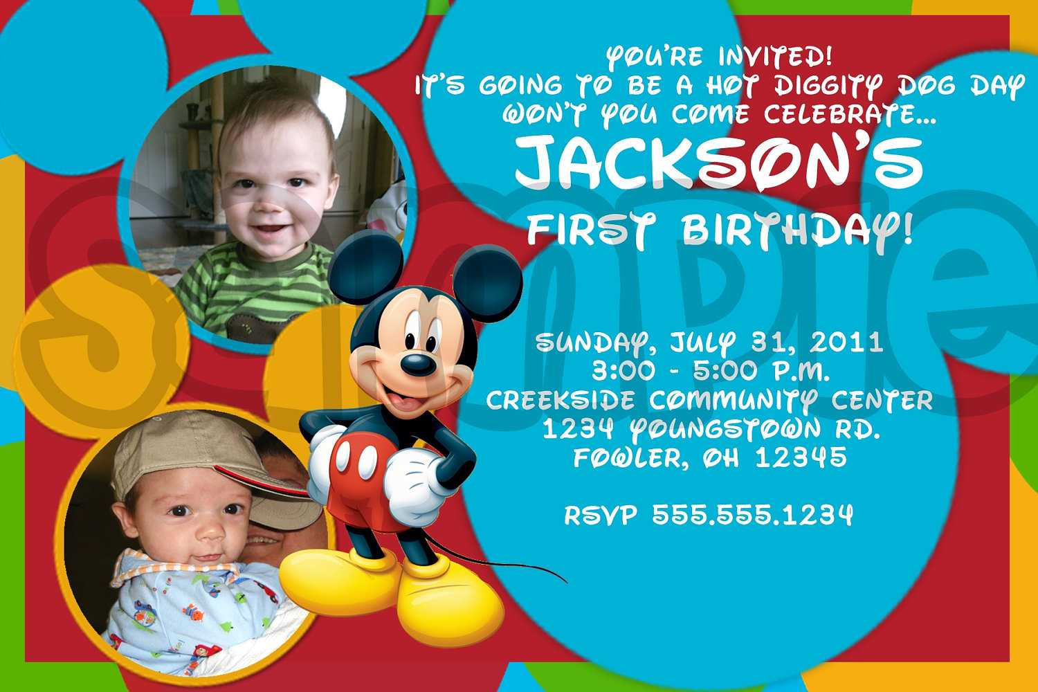 Mickey Mouse Photo Birthday Invitations
 Mickey Mouse Birthday Invitations