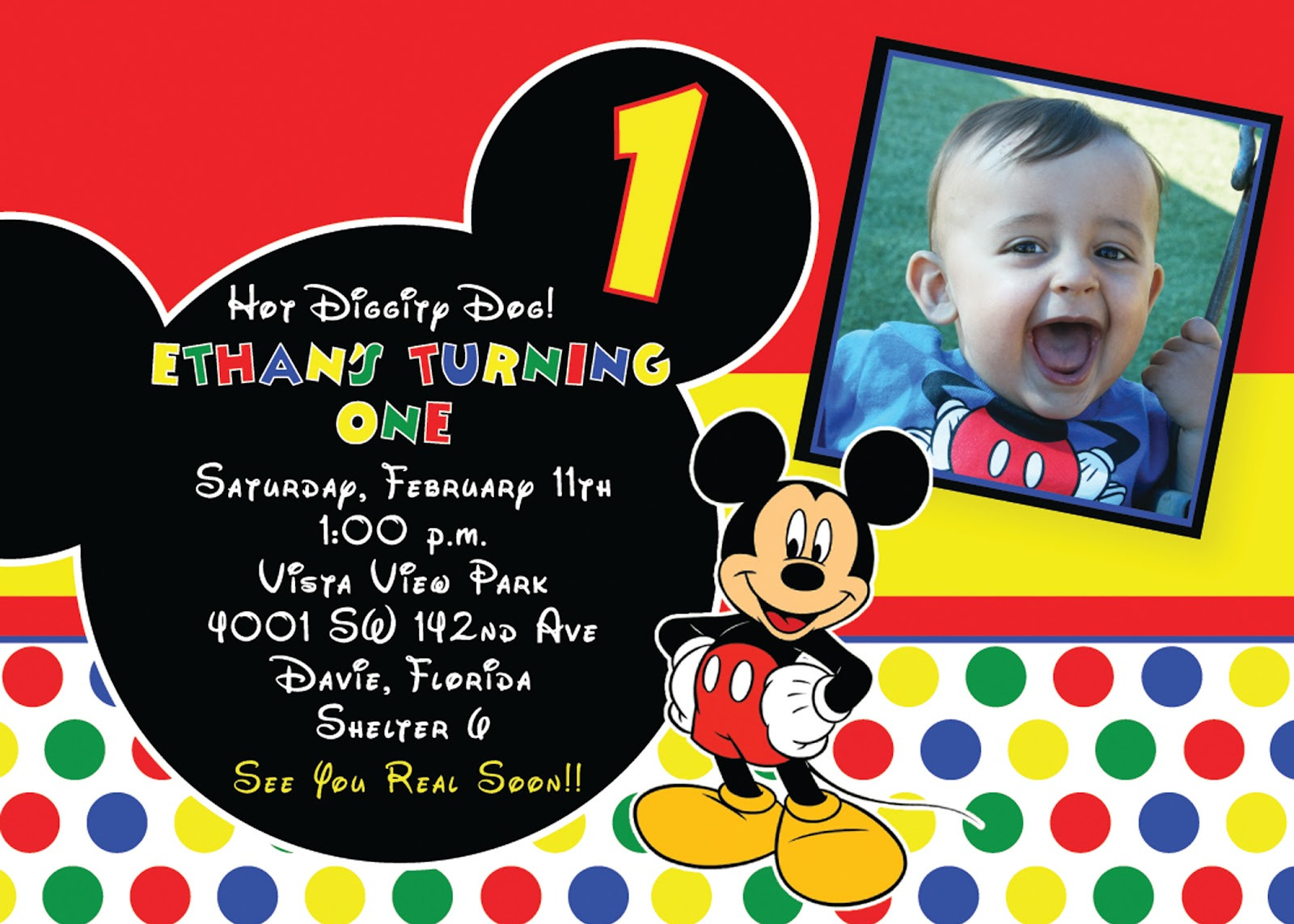 Mickey Mouse Photo Birthday Invitations
 Cordially Invited Mickey Mouse Birthday Invitation