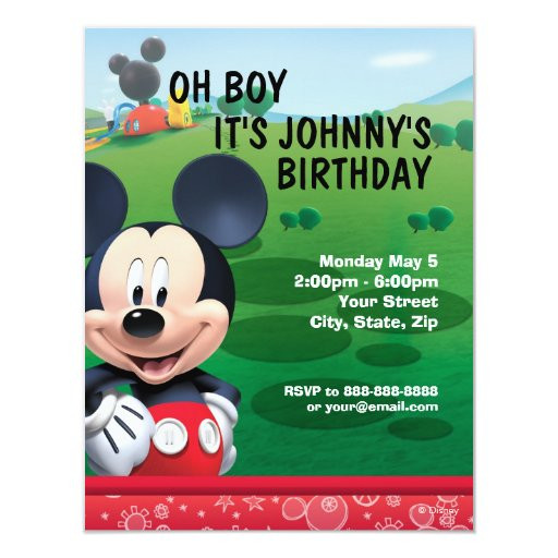 Mickey Mouse Photo Birthday Invitations
 Mickey Mouse Birthday Invitation