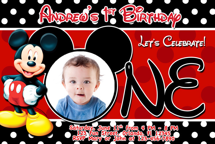 Mickey Mouse Photo Birthday Invitations
 Mickey Mouse Birthday Invitations – FREE PRINTABLE