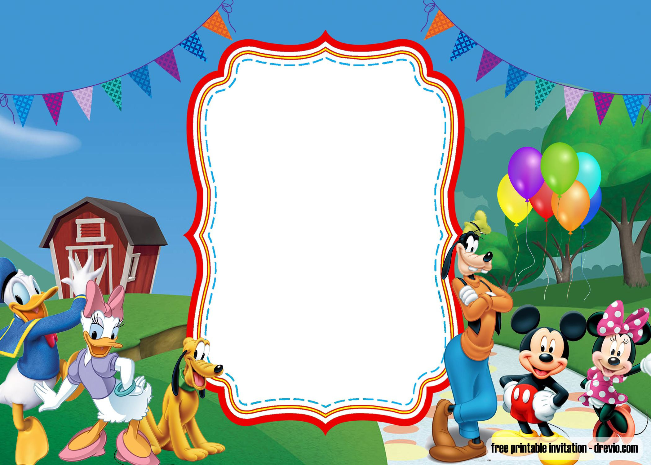 Mickey Mouse Photo Birthday Invitations
 FREE Mickey Mouse 1st Birthday Invitation with