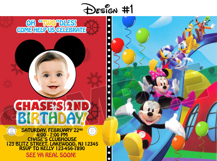 Mickey Mouse Photo Birthday Invitations
 FREE Mickey Mouse First Birthday Invitations Template
