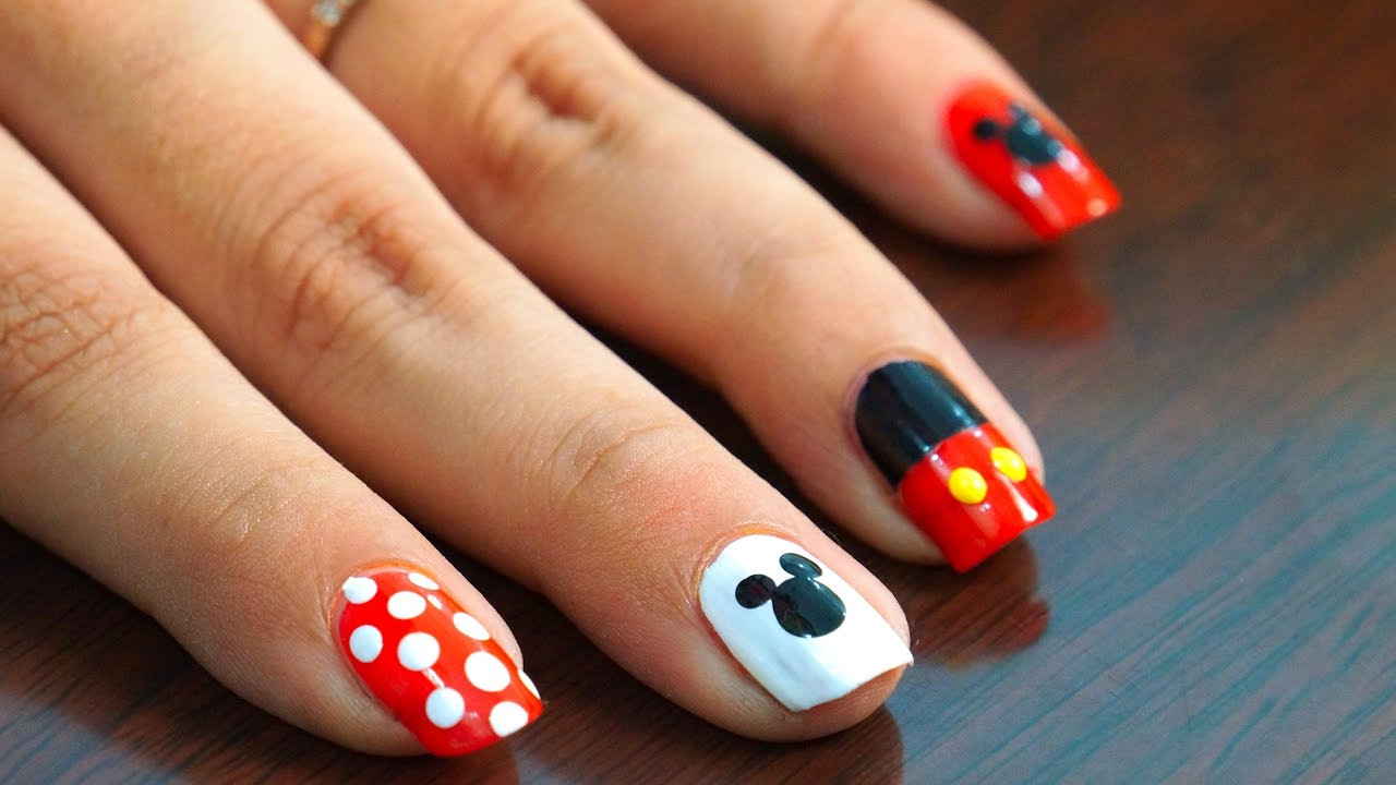Mickey Nail Designs
 Nail Art at Home Easy & Cool Mickey Mouse design in