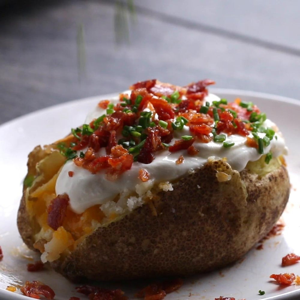 Microwave Snacks Recipes
 Microwave 10 minute Loaded Potato Recipe by Tasty