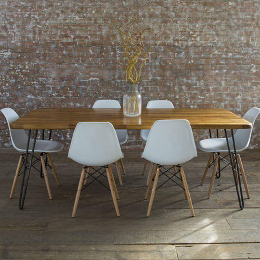 Mid Century Modern Kitchen Tables
 iroko midcentury modern hairpin leg dining table by biggs