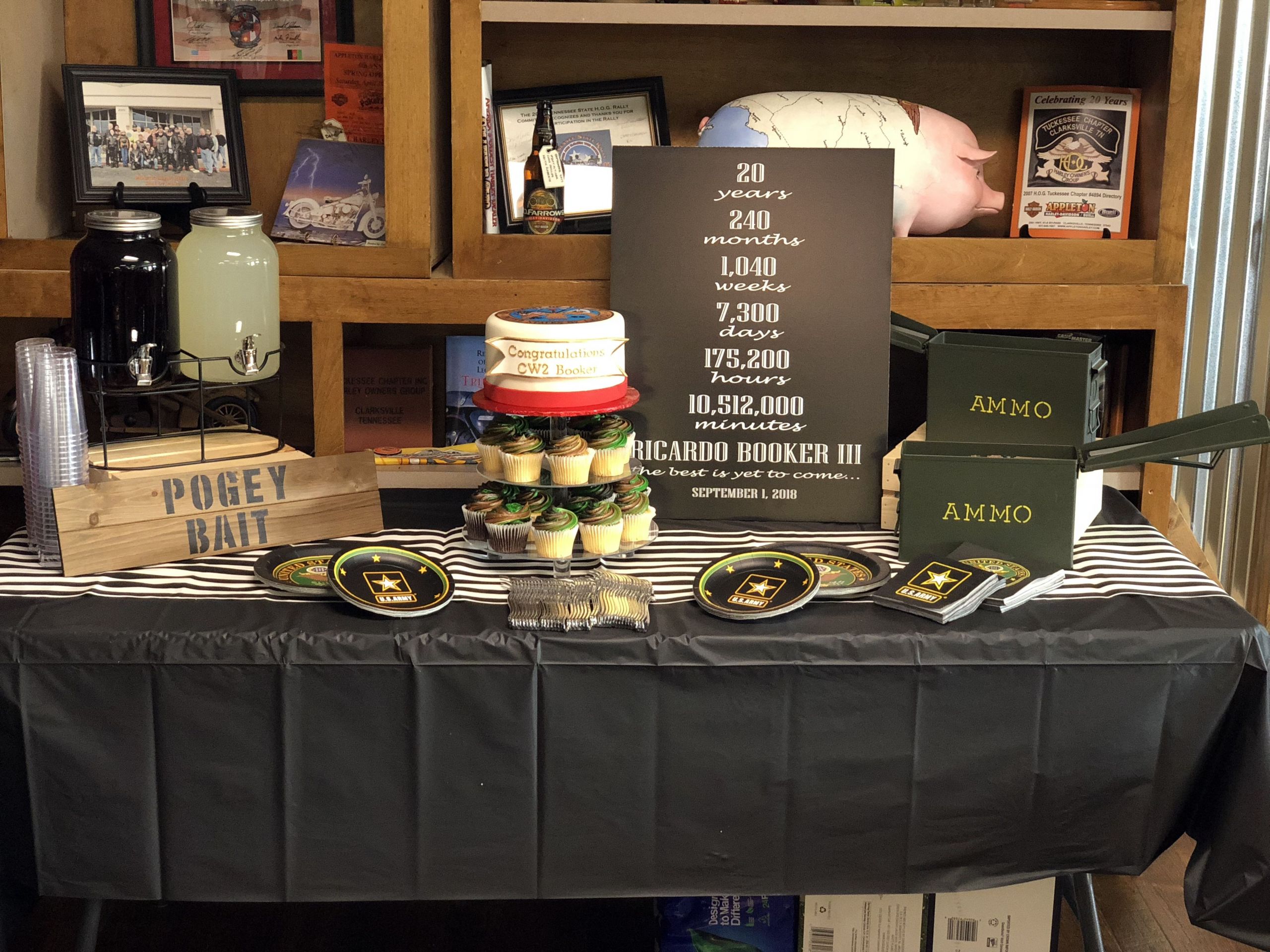 Military Retirement Party Ideas
 Army retirement party desert and favors table