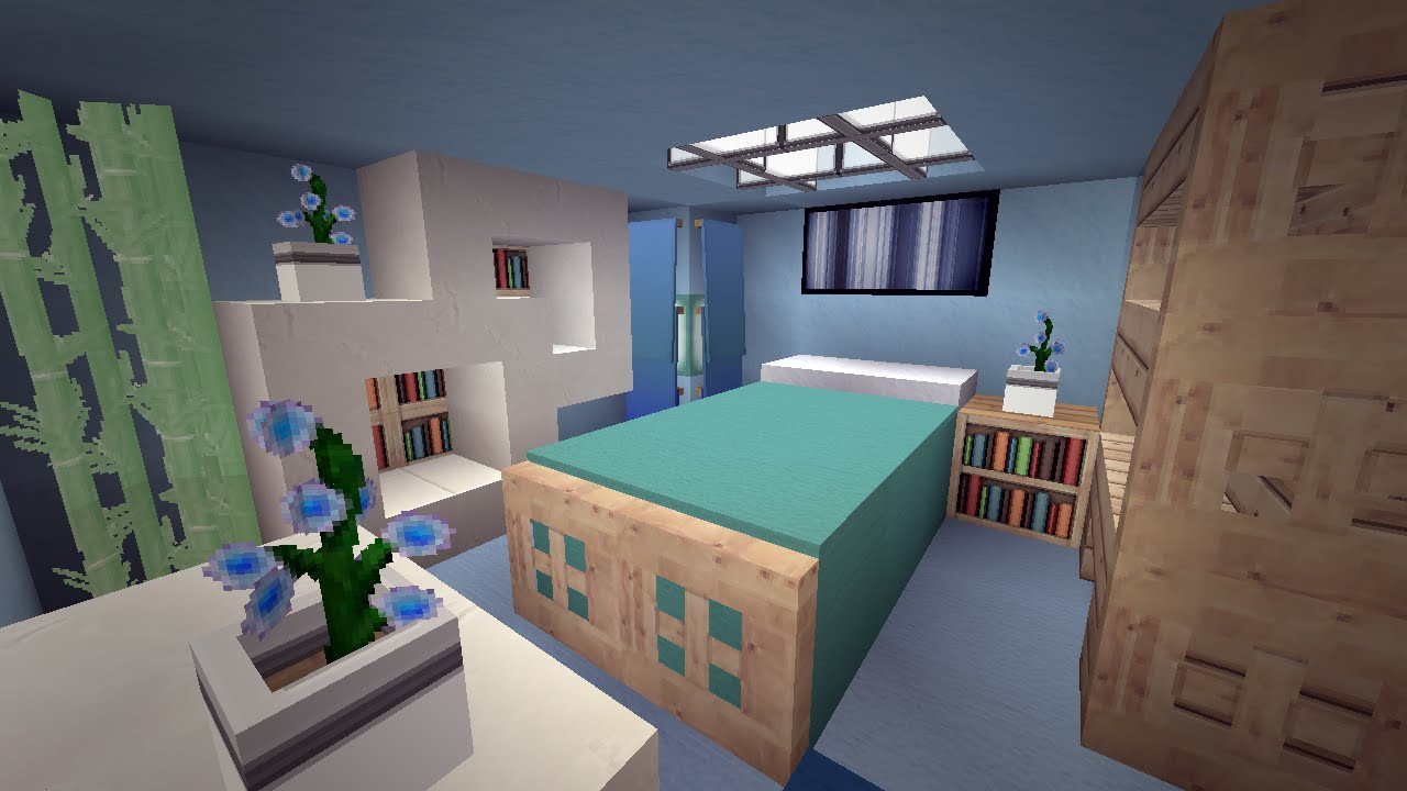 Minecraft Modern Bedroom
 Minecraft Modern Cool Blue Bedroom Design