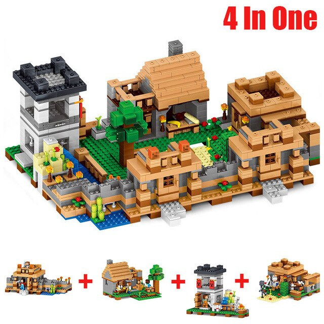 Minecraft Toys For Kids
 1221pcs Minecraft Toy Action Figures 4 In 1 My World