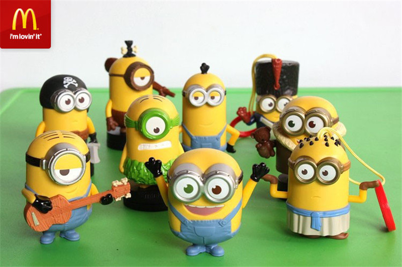 Minions Gifts For Kids
 2015 9 pcs 1 set Mini Minion Figure Mcdonalds Minion Toys