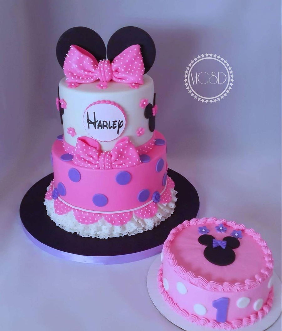 Minnie Mouse 1st Birthday Cake
 Minnie Mouse 1St Birthday Cake & Smash Cake CakeCentral