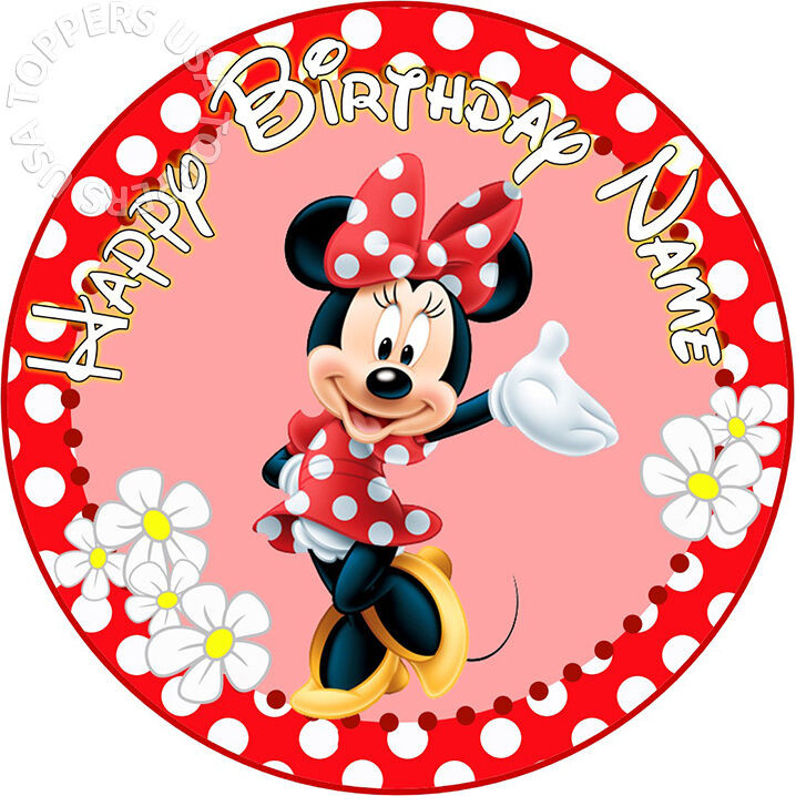 Minnie Mouse Birthday Cake Topper
 EDIBLE Minnie Mouse Red Birthday Cake Topper Wafer Paper