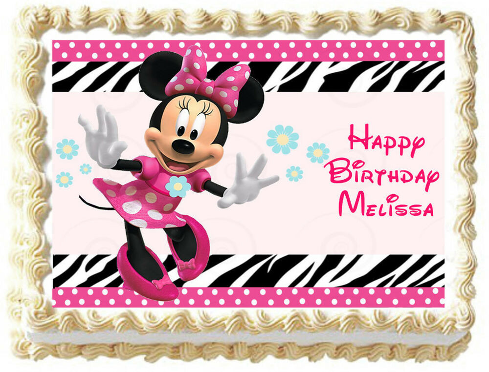 Minnie Mouse Birthday Cake Topper
 MINNIE MOUSE Birthday Edible image Cake topper
