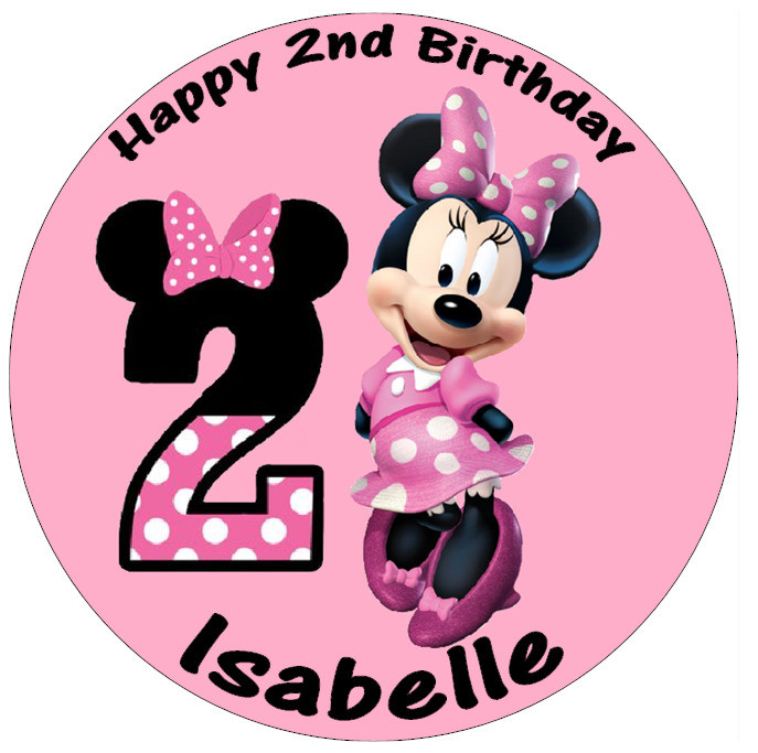 Minnie Mouse Birthday Cake Topper
 Minnie Mouse 2nd Birthday Personalised Cake Topper 7 5
