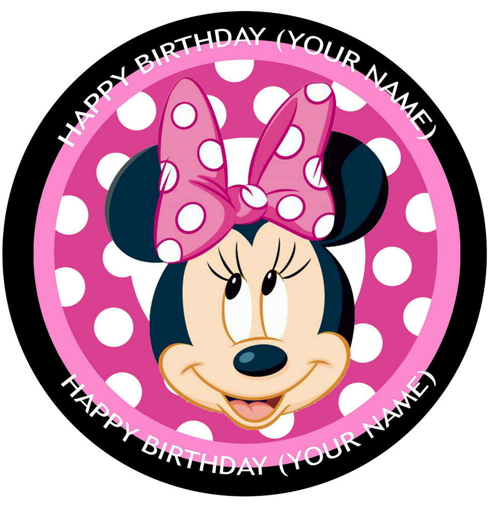 Minnie Mouse Birthday Cake Topper
 MINNIE MOUSE Face Cake Topper Edible icing Rice