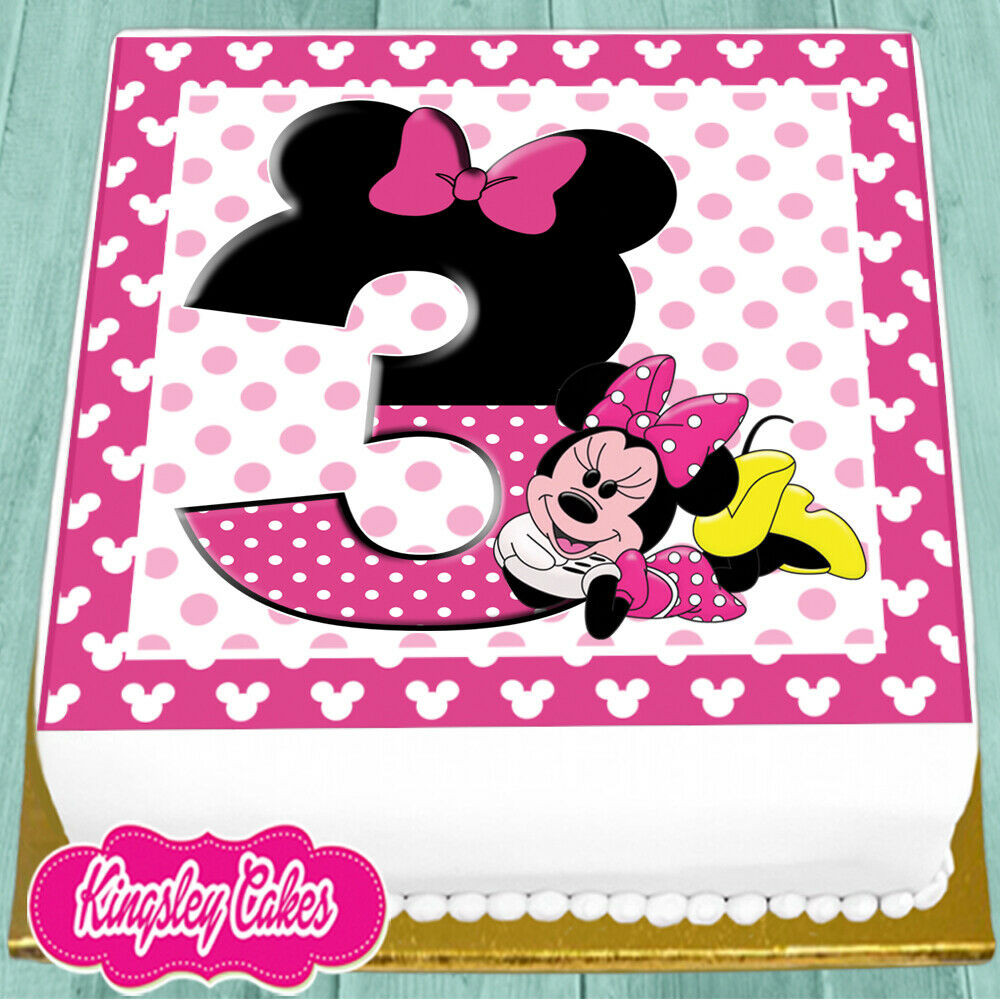 Minnie Mouse Birthday Cake Topper
 PRECUT EDIBLE ICING 7 5 INCH MINNIE MOUSE 3RD HAPPY