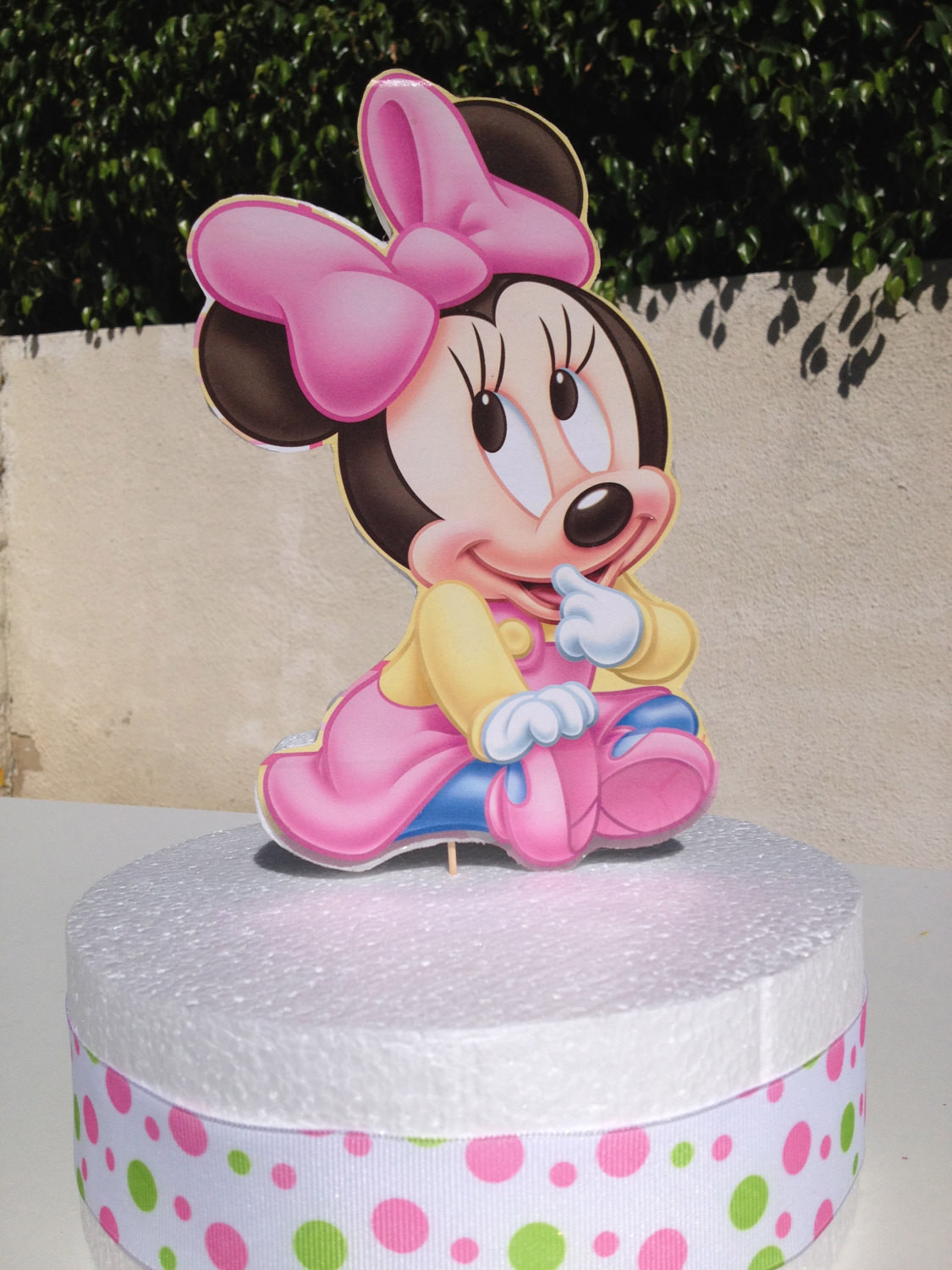 Minnie Mouse Birthday Cake Topper
 Baby Minnie Mouse Cake Topper for Baby Shower or 1st Birthday