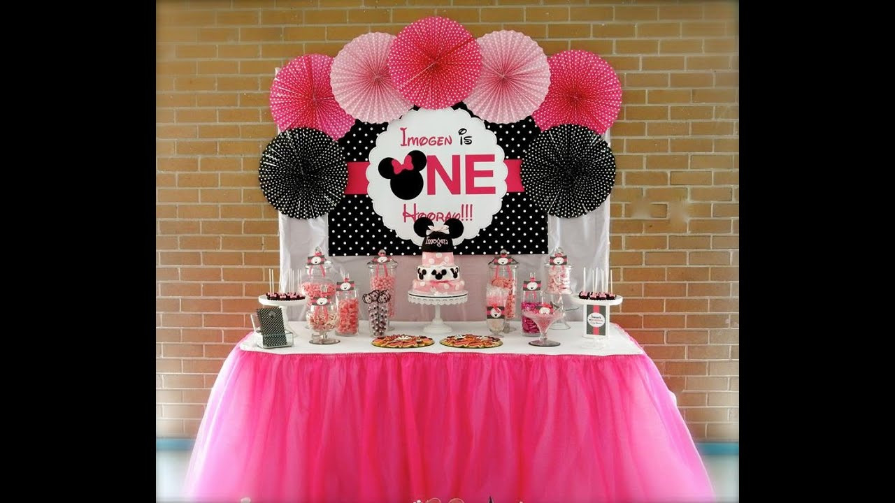 Minnie Mouse Birthday Decorations
 Minnie Mouse First Birthday Party via Little Wish Parties