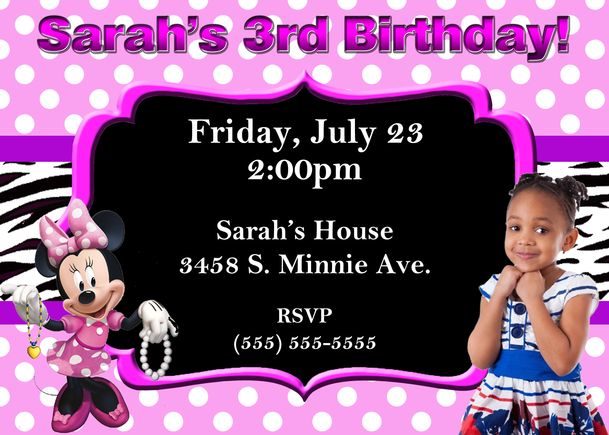 Minnie Mouse Birthday Invitations Personalized
 Minnie Mouse Birthday Invitations