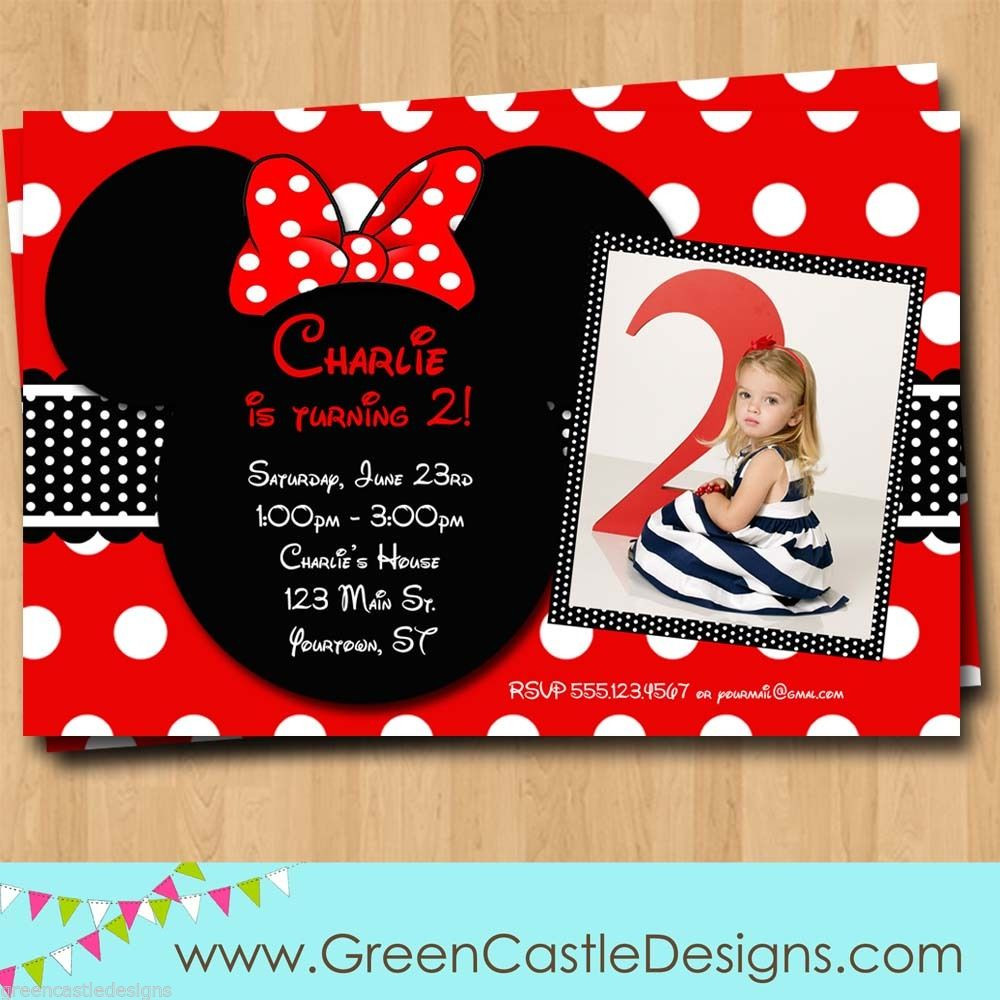 Minnie Mouse Birthday Invitations Personalized
 FREE Customized Minnie Mouse Birthday Invitations Template