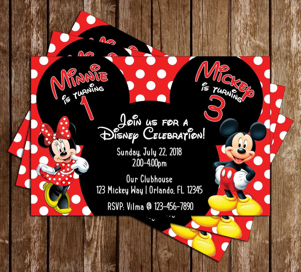 Minnie Mouse Birthday Invitations Personalized
 Novel Concept Designs Mickey Mouse & Minnie Mouse