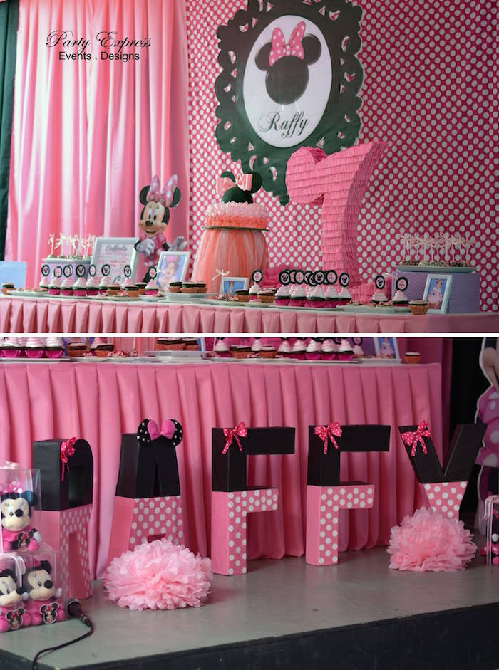 Minnie Mouse Birthday Party Decoration Ideas
 Kara s Party Ideas Minnie Mouse Birthday Party
