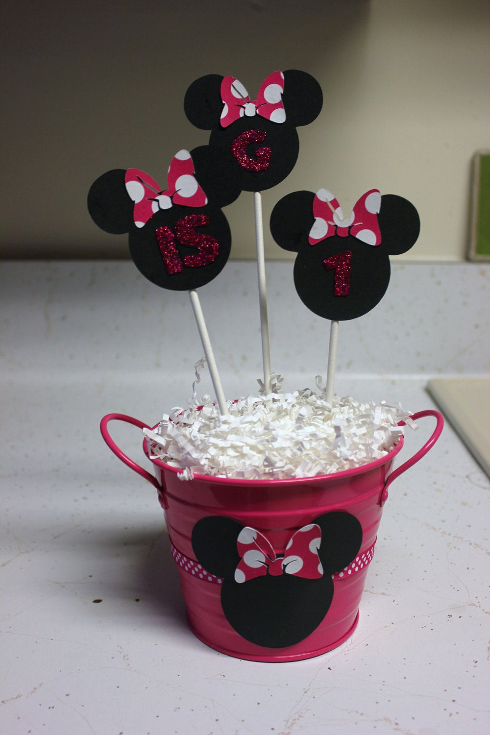 Minnie Mouse Birthday Party Decoration Ideas
 Items similar to Minnie Mouse Centerpiece Minnie
