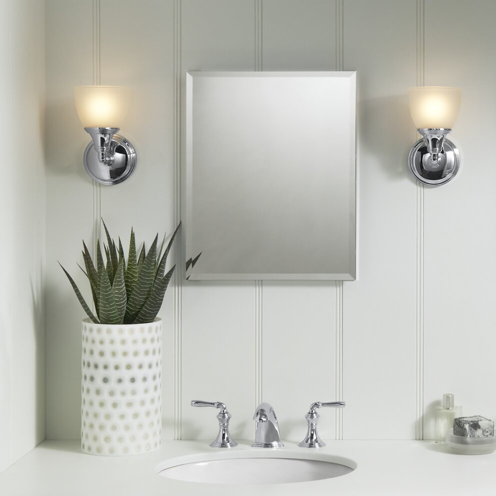 Mirrored Bathroom Medicine Cabinet
 16" x 20" Aluminum Mirrored Medicine Cabinet & Reviews