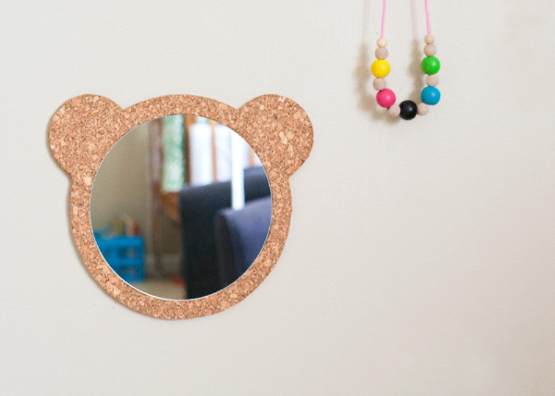Mirrors For Kids Room
 Nice DIY Cork Bear Mirror For A Kids Room