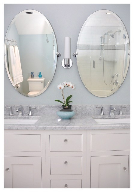 Mirrors Over Bathroom Sinks
 Double sink with oval mirrors Traditional Bathroom