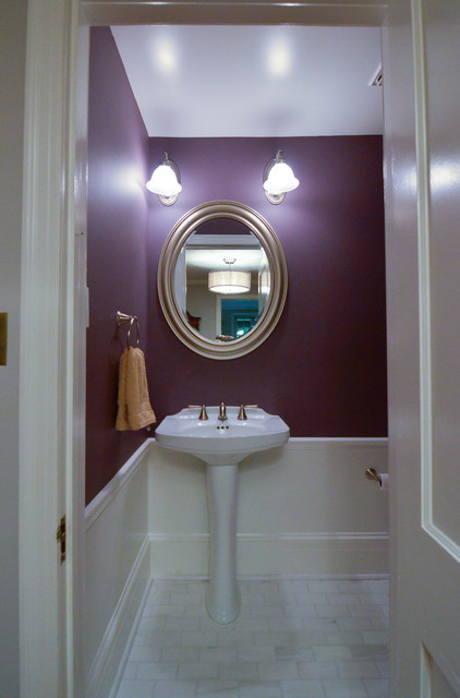 Mirrors Over Bathroom Sinks
 Oval Mirror over Pedestal Sink powder room