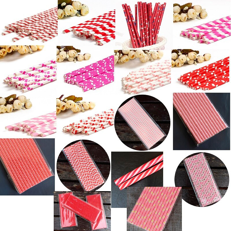 Mixed Gender Birthday Party Ideas
 KATE FAVORS 25Pcs Mixed red&pink Drinking Paper Straws