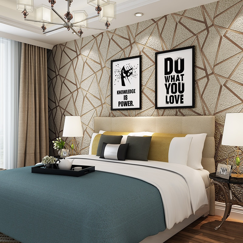 Modern Bedroom Wallpaper
 Aliexpress Buy Luxury Modern Geometric Prism 3D