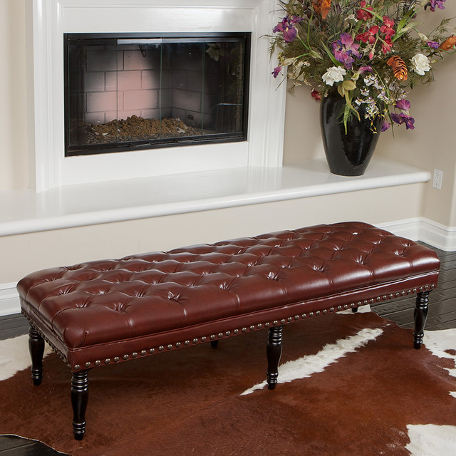 Modern Benches For Living Room
 Peoria Tufted Leather Bench Modern Living Room los