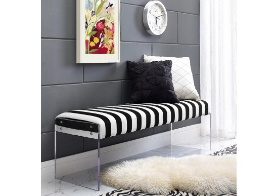 Modern Benches For Living Room
 Galileo Black and White Velvet Modern Living Room Bench