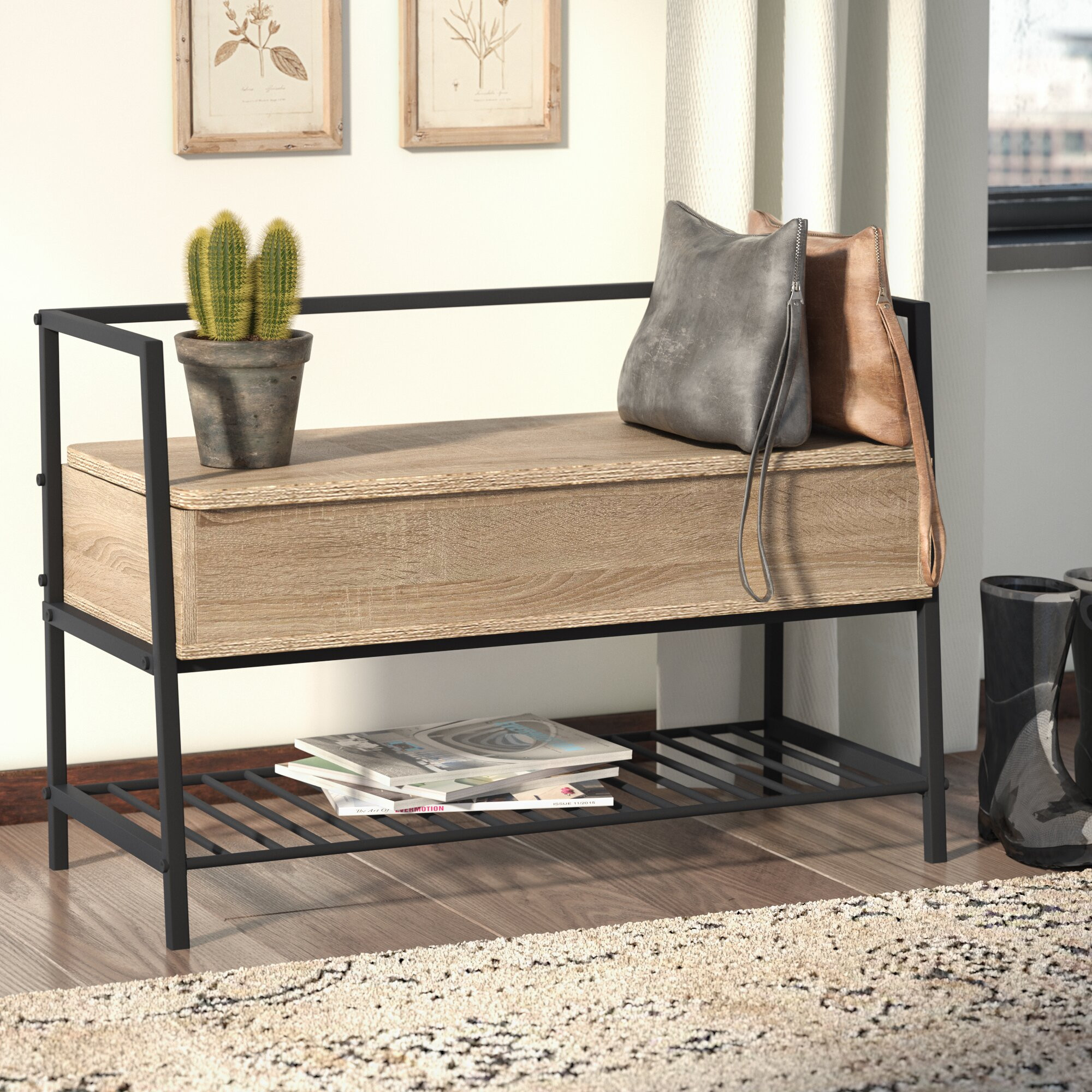 Modern Entryway Bench With Storage
 Laurel Foundry Modern Farmhouse Ermont Storage Entryway