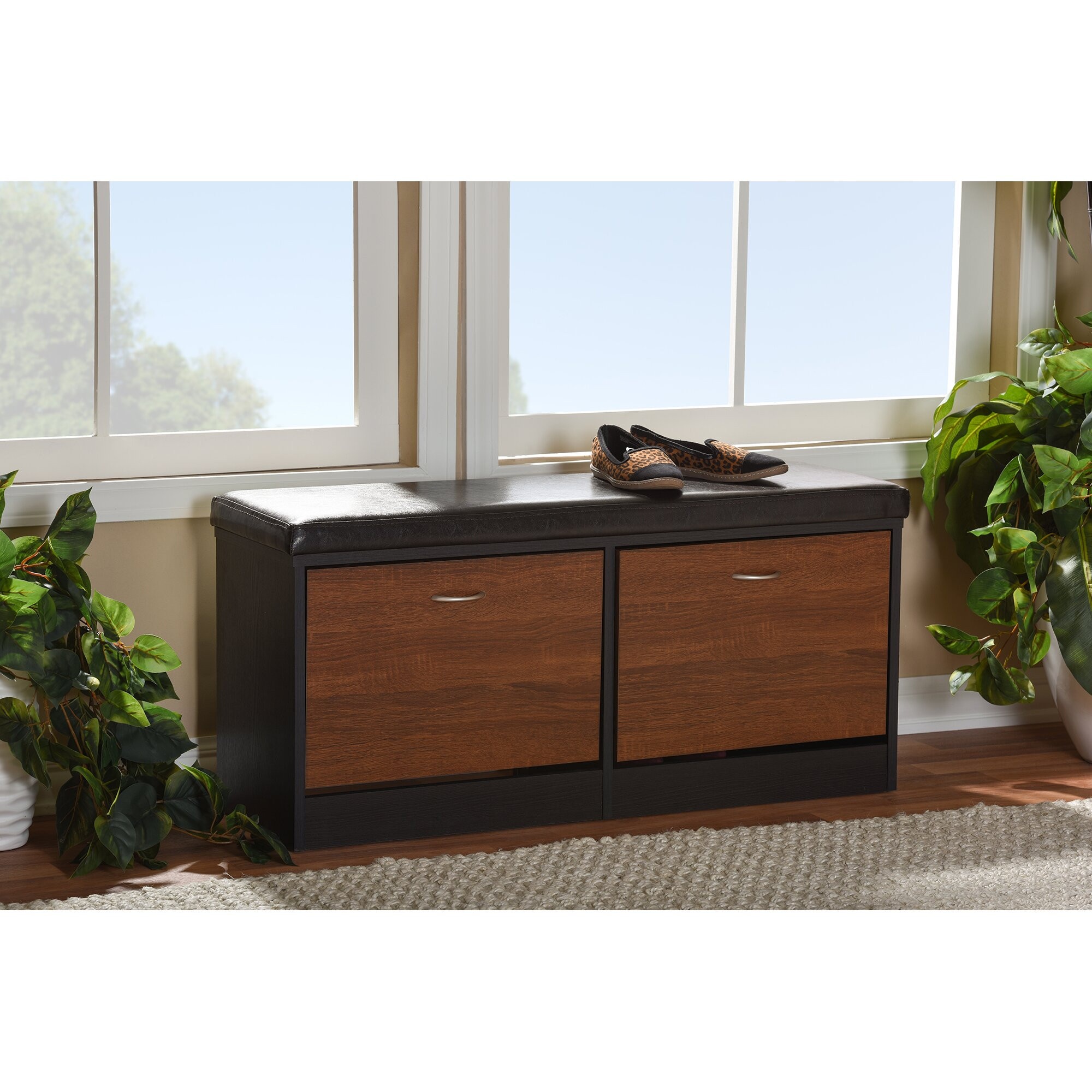 Modern Entryway Bench With Storage
 Wholesale Interiors Foley Wood Storage Entryway Bench