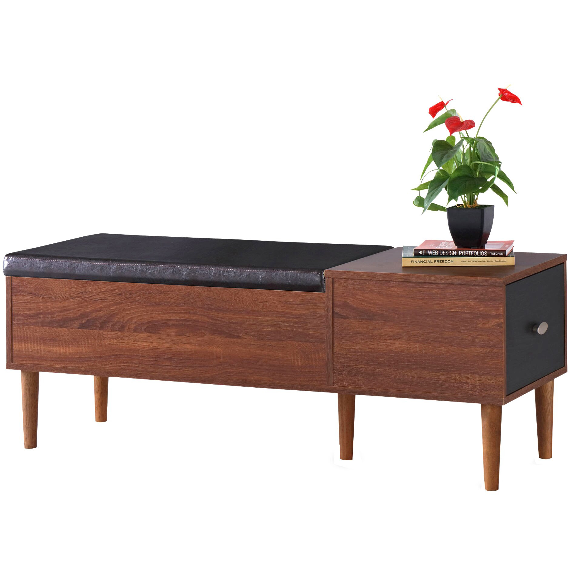 Modern Entryway Bench With Storage
 Wholesale Interiors Merrick Wood Storage Entryway Bench