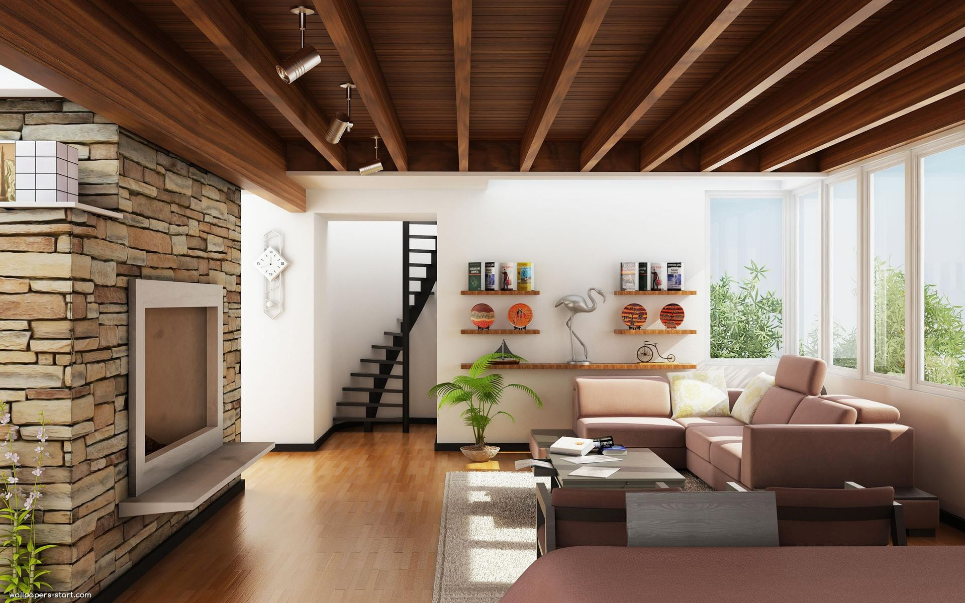Modern House Living Room
 Wallpapers for Living Room Design Ideas in UK